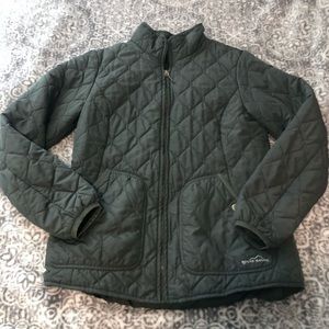 Green puffer jacket